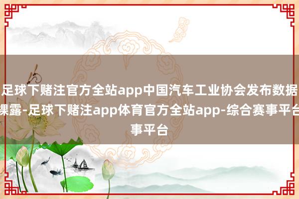 足球下赌注官方全站app中国汽车工业协会发布数据裸露-足球下赌注app体育官方全站app-综合赛事平台