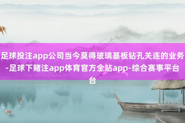 足球投注app公司当今莫得玻璃基板钻孔关连的业务-足球下赌注app体育官方全站app-综合赛事平台