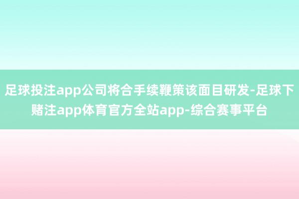 足球投注app公司将合手续鞭策该面目研发-足球下赌注app体育官方全站app-综合赛事平台