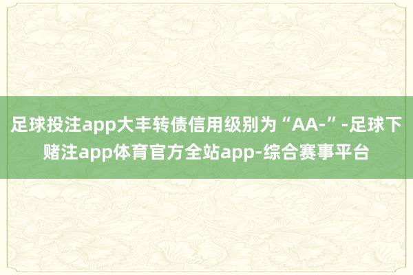 足球投注app大丰转债信用级别为“AA-”-足球下赌注app体育官方全站app-综合赛事平台