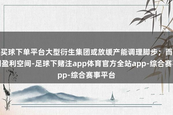 买球下单平台大型衍生集团或放缓产能调理脚步；而探讨到盈利空间-足球下赌注app体育官方全站app-综合赛事平台