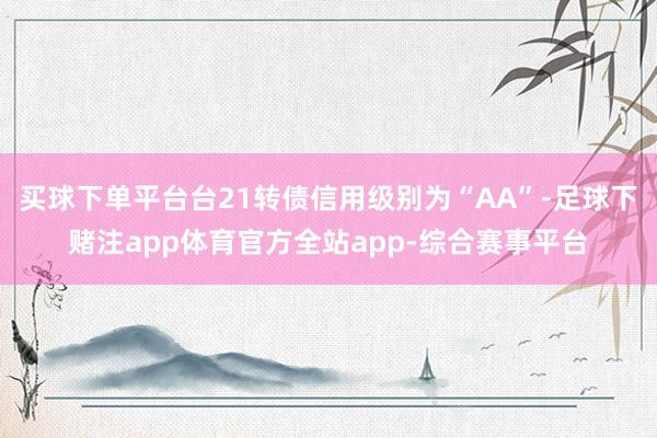 买球下单平台台21转债信用级别为“AA”-足球下赌注app体育官方全站app-综合赛事平台