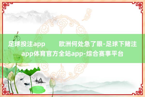 足球投注app        欧洲何处急了眼-足球下赌注app体育官方全站app-综合赛事平台